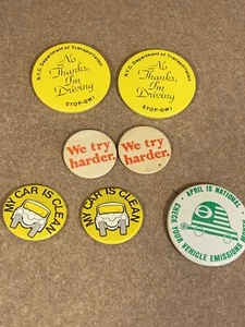 LOT OF 7 AUTOMOBILE RELATED PINS BUTTONS - AVIS, “MY CAR IS CLEAN” - Picture 1 of 4