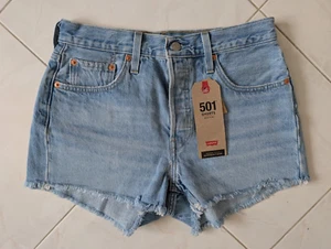 Levi's 501 Women's Light Wash High Rise Denim Jean Shorts Size 28 - Picture 1 of 12