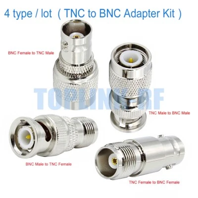 4Pcs/Set BNC to TNC Male Female Kit RF Coaxial Adapter Connector Test Converter - Image 1 of 4