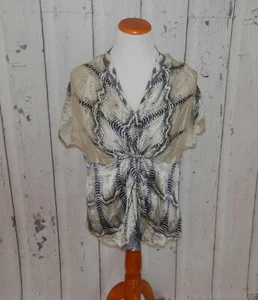 Anne Klein Size 14 100% Silk Animal Snakeskni Print Cami Blouse Ruch Shirt 3329 - Picture 1 of 10