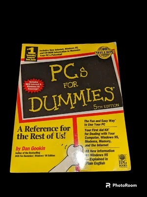 PCs For Dummies 5th Edition by Dan Gookin 1997 Paperback Windows 95 NO CD - Image 1 of 4