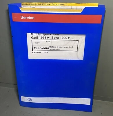 GUIDA RIPARAZIONI VW ORIGINALE GOLF 1998 BORA 1999 FASCICOLO MOTORE AGZ - Immagine 1 di 4