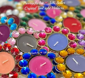Diwali Diya Henna Candles Crystal Tealight Holder Wedding Home Decor Pack 10 / 5 - Picture 1 of 12