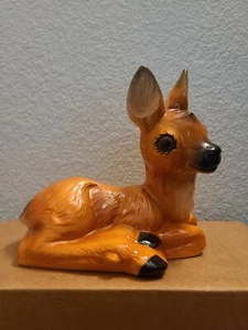 Vintage--Sitzender Rehkitz Keramik Figur--Made USA  - Bild 1 von 8