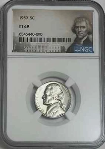 1959 Jefferson Nickel 5C NGC PF 69 - Picture 1 of 2