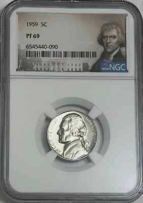 1959 Jefferson Nickel 5C NGC PF 69 - Image 1 of 2