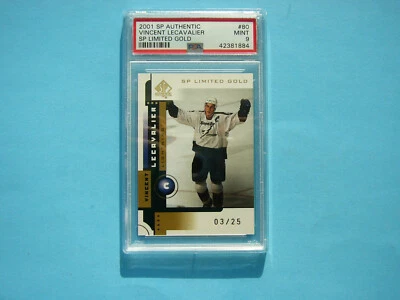 2000/01 ВЕРХНЯЯ КОЛОДА SP ПОДЛИННЫЙ ОГРАНИЧЕННЫЙ ЗОЛОТОЙ КАРТЫ 80 VINCENT LECAVALIER PSA 9 MT - Изображение 1 из 2