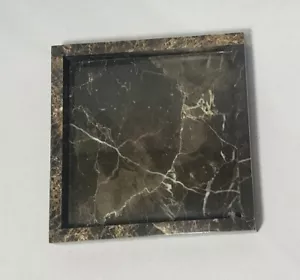 Handmade Emperador Dark Marble Tray 6" × 6" height 1", very elegant. - Picture 1 of 6