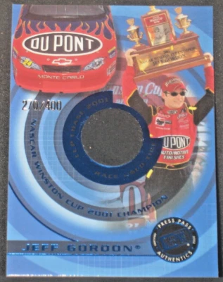 Jeff Gordon 2002 Press Pass 2001 Champion Race Used Tire Blue #1/1 (270/400) - Image 1 of 2