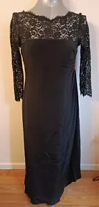 Rickie Freeman Terri Jon Nites Black Formal Gown 100% Silk Size 12 /329 - Picture 1 of 9