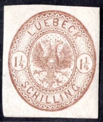 GERMANY LUBECK 1864 SCOTT #13 MINT NEVER HINGED - Image 1 of 2