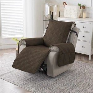 Recliner Chair Cover Pocket Slipcover Reversible Sofa Protector Dark Blue 28 in - Picture 1 of 12