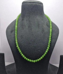 Genuine Green Peridot Round Gemstone 925 Sterling Silver Necklace - Picture 1 of 10