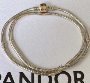 Genuine Pandora Silver & Gold Claps; Necklace 16.9” ❗️RESERVED❗️ - Picture 1 of 3