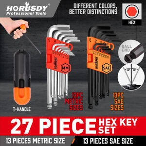 26pc Hex Key Set Allen Wrench Ball Point End Long Arm folding screwdriver SAE/MM