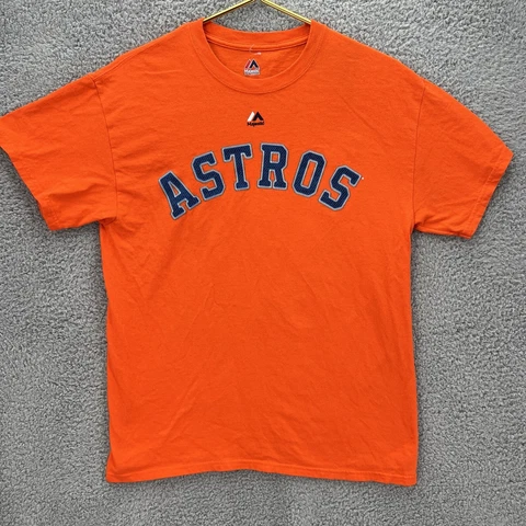 Majestic Houston Astros Altuve #27 Orange T-Shirt sz Adult M med baseball Jose Cover