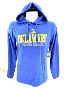 NEW Delaware Fightin' UD Blue Hens Colosseum Blue LS Hooded Tee Shirt Men's L - Picture 1 of 8