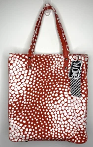 Diane von Furstenberg Tote Bag Canvas Leather Tall Lori Printed Purse Dot OS NEW - Picture 1 of 16