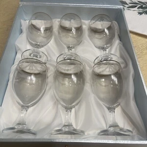 i Preziosi By C.F.Design Wine Glass Set Of 6. NOS Never Used. Gold Tim. Wedding - Picture 1 of 10