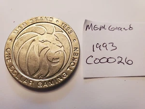 TOKEN DE JUEGO DE COLECCIÓN LAS VEGAS $1 - 1993 MGM GRAND - C00026 - Imagen 1 de 2