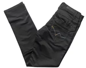 Black SlimTrousers Men's Smart Pants Cotton Contrast Stitching Size: 30" Jaylvis - Picture 1 of 8