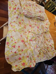 Lilly Pulitzer XX Lily Garnet Hill Sheet Sz Queen Fitted And Flat - Picture 1 of 6