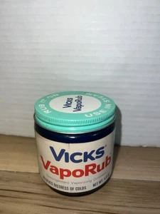 Vintage Vicks VapoRub, 5.8 oz, Rare Glass Jar with Label 60% Full - Picture 1 of 6