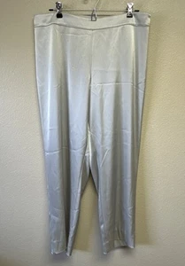 St John Emma Liquid Satin Emma Pants 12 Side Zip Glam Wide Leg Designer Chic - Picture 1 of 13