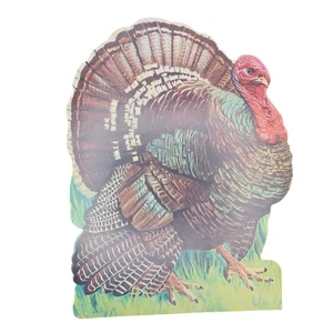 Decorazione finestra carta fustellata tacchino Eureka Ringraziamento doppia faccia vintage - Foto 1 di 6