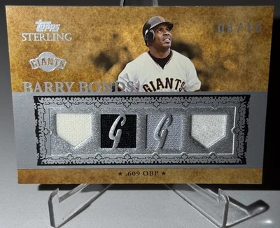 2007 Topps Sterling - Barry Bonds- Game Used Quad Patch- .609 OBP - 8/10! - Image 1 of 2