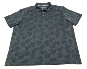 Tommy Bahama IslandZone Poloshirt Herren 2XL Schwarz Mesh Ananas Kurzarm - Bild 1 von 13