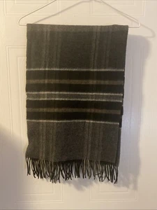 V. Fraas Unisex Black Plaid Cashmink Acrylic Oversized Scarf Size O/S - Picture 1 of 2