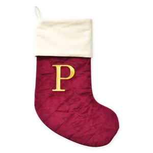 Medias con monograma letra P cristales de Swarovski terciopelo Harvey Lewis vacaciones de Navidad - Imagen 1 de 1