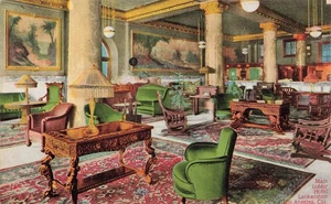 LOS ANGELES CA LOBBY HOTEL LANKERSHIM LAVISH INTERIOR VIEW c1910 POSTCARD 092425 - Picture 1 of 2