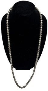 STERLINGSILBER NAVAJO PERLEN 8 MM KUGEL HALSKETTE AN STERLING KETTE 36” - 86 GRAMM - Bild 1 von 10