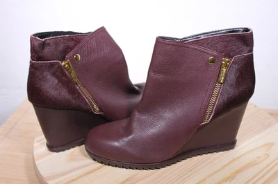 Kenneth Cole Womens Boots Size 7.5m Purple Wedge Storm Trooper Calf Hair Leather - Image 1 of 4