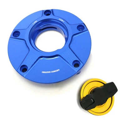 Tapa de gasolina sin llave CNC FCR 1/4 azul para Ducati ST3 ST4 (todas las series) Foto 1 de 4