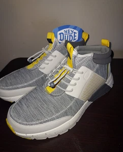Hey Dude Men's Mid Trail Shoes 10M Sirocco Outdoor Slip On Sneakers Gray Yellow - Picture 1 of 19