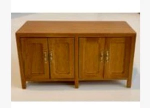 Miniature Dollhouse Sideboard Teak Timber 4 Fully Opening Cupboards Doors 1/12th - Picture 1 of 3