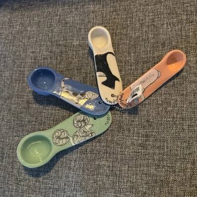 Anthropologie Measuring Spoons GEMMA ORKIN Dogs PAINTED PUPS Poodle Bulldog - Image 1 of 4