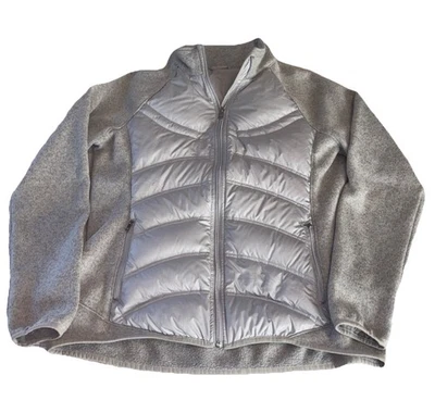 London Fog Women Lightweight Packable Down Puffer Jacket Large White Thumb Holes - Image 1 of 4