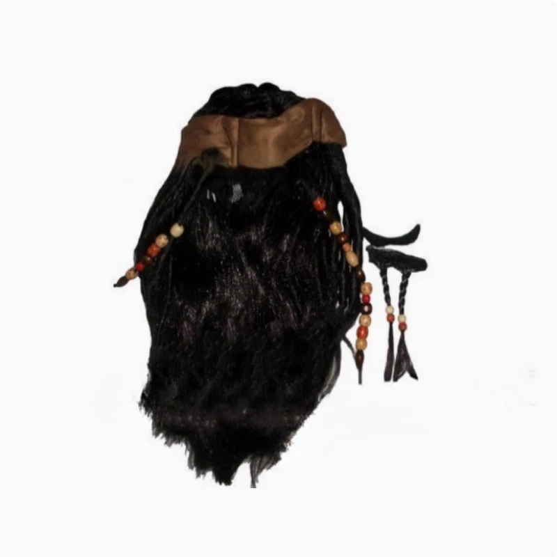 Peluca Jack Sparrow Piratas del Caribe Cosplay Halloween Hombres Nuevo Regalo Pelo Foto 1 de 1