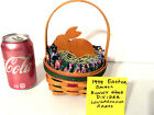 Longaberger Small Easter Basket Protector Wood Bunny Fabric Liner Grass COA 1999