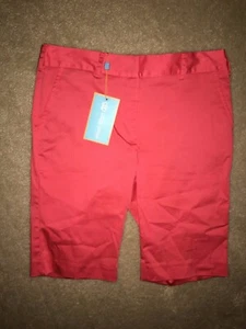 NWT LIZZIE DRIVER Pompeii Orange Golf Shorts Women Size 4 Stretch USA Flat Front - Picture 1 of 4
