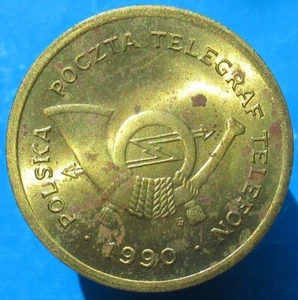 Telephone token -Poland - C - with Warsaw mint mark - brass - 25 mm - Picture 1 of 2