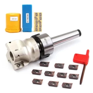 New Mill Cutter MT2 MT3 50 Cutter Head + 4 Cutters APMT1604 CNC Mill Milling Cut - Picture 1 of 14