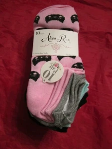 10 Pair Girls Alexa Rose No Show Socks Shoe Size 3-9 Cats Dogs Pink Blue - Picture 1 of 4