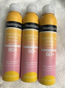 Lot Of 3 Invisible daily Defense body spray sunscreen 60+ Brand New Exp 3/25 - Picture 1 of 2