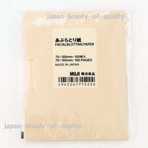 Made in JAPAN MUJI Oil Blotting Paper 100 pieces "70mm x 100mm" 