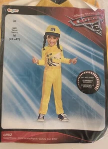NEW Toddler Girls Disney Cars 3 Yellow Cruz 2 Pc Halloween Costume-size 3T/4T - Picture 1 of 5